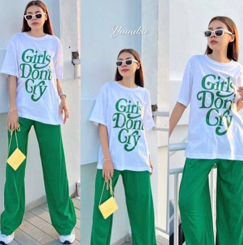 YUNAKA Solid Color Two Piece Set